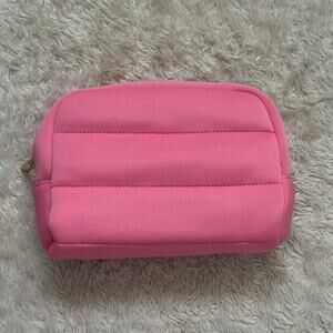 Sephora Holiday Pink Neoprene Quilted Puffer Makeup Bag Pink Gold